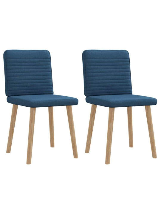 Jídelní židle 2 ks modré textil