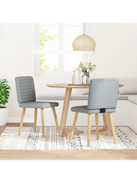 Jídelní židle 2 ks světle šedé textil