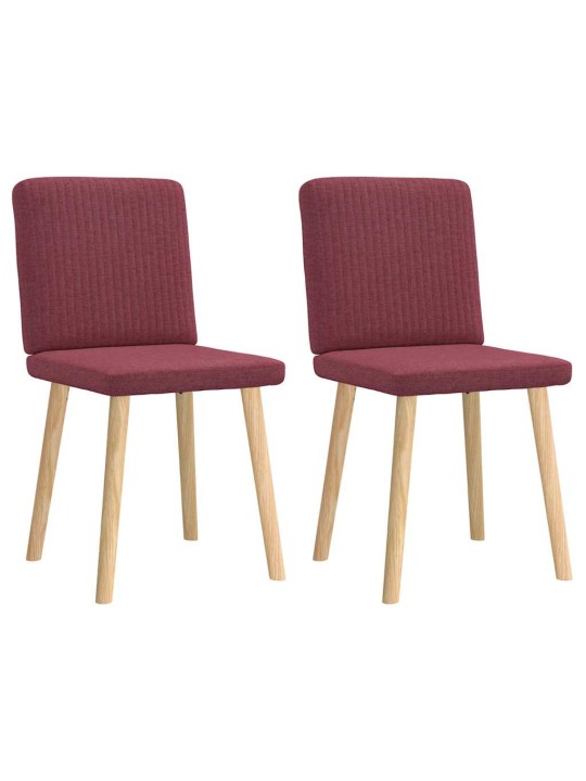 Jídelní židle 2 ks vínové textil