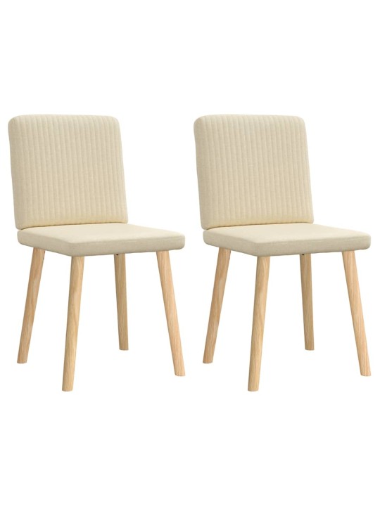 Jídelní židle 2 ks krémové textil