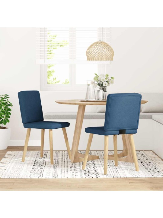Jídelní židle 2 ks modré textil