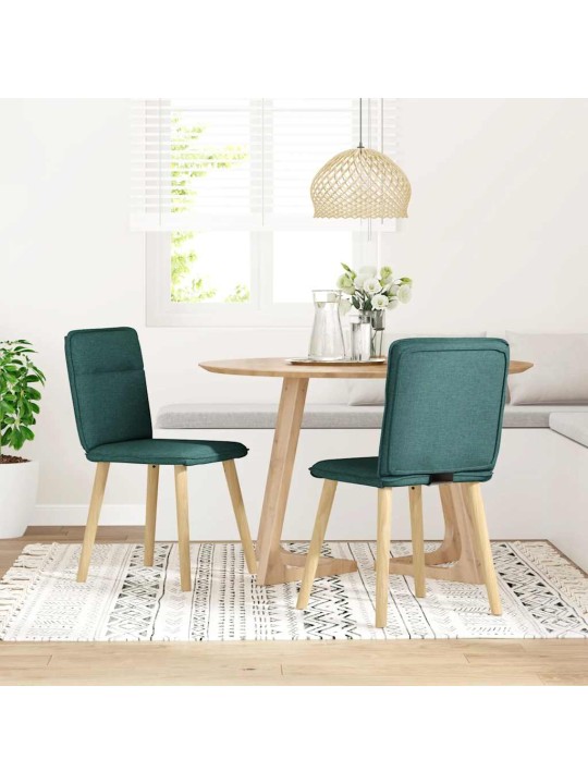 Jídelní židle 4 ks tmavě zelené textil