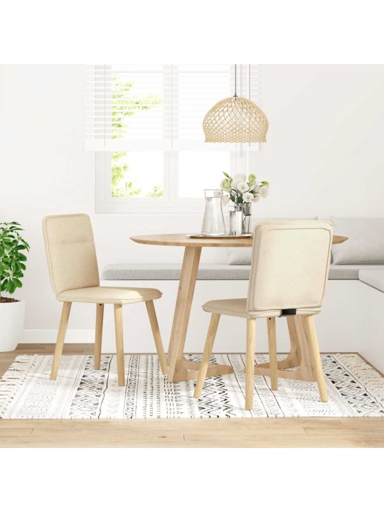 Jídelní židle 2 ks krémové textil