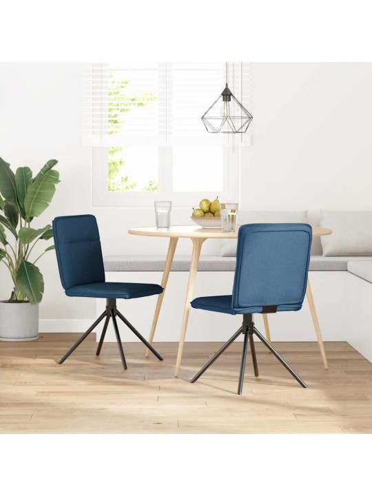 Jídelní židle 2 ks modré textil