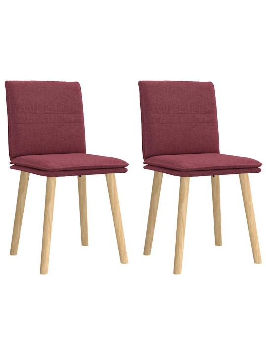 Jídelní židle 2 ks vínové textil