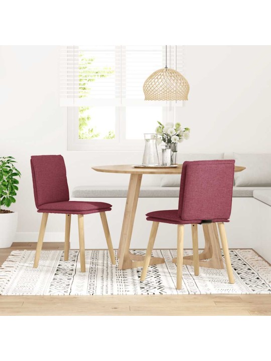 Jídelní židle 2 ks vínové textil