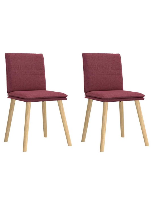 Jídelní židle 2 ks vínové textil