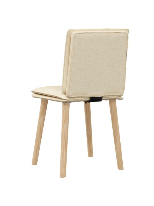 Jídelní židle 2 ks krémové textil