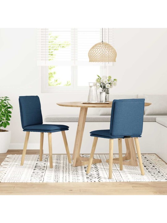 Jídelní židle 2 ks modré textil