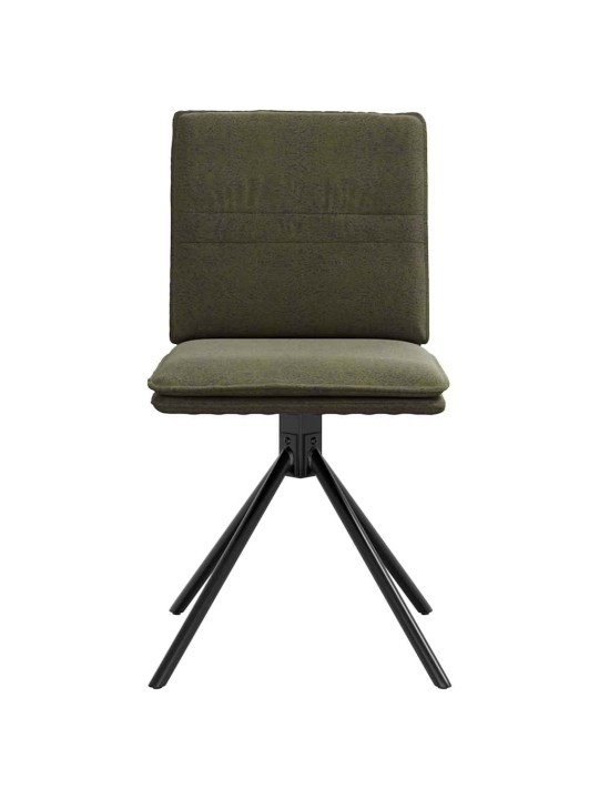 Vidaxl jídelní židle army zelená umělá semišová kůže