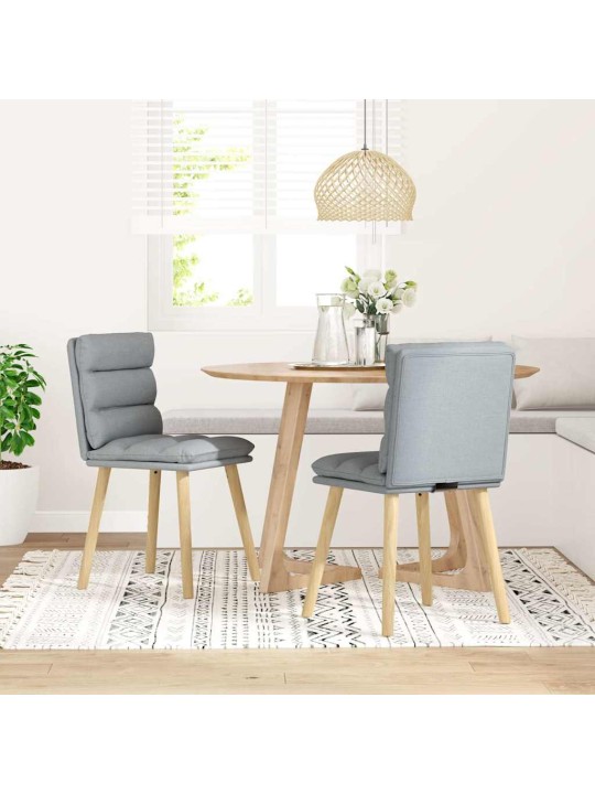 Jídelní židle 2 ks světle šedé textil
