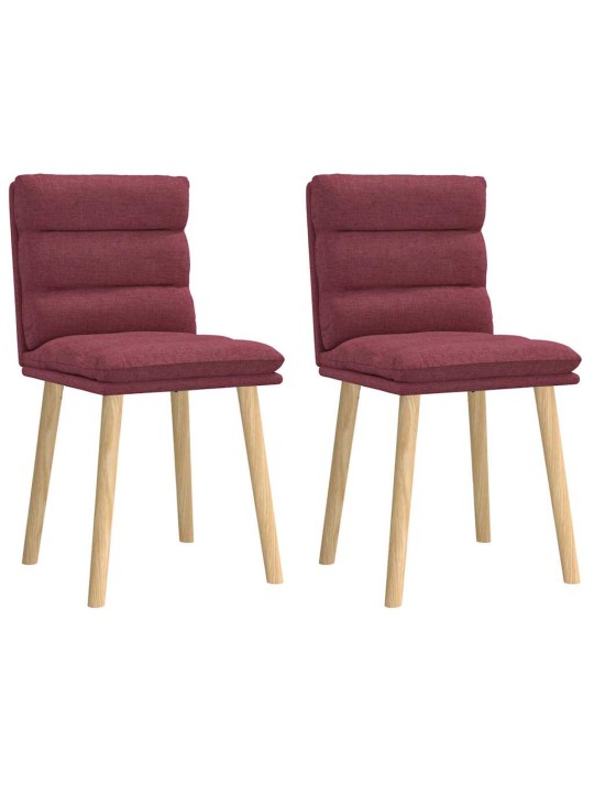 Jídelní židle 2 ks vínové textil