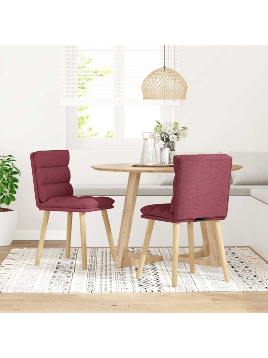 Jídelní židle 2 ks vínové textil