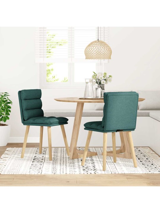Jídelní židle 4 ks tmavě zelené textil