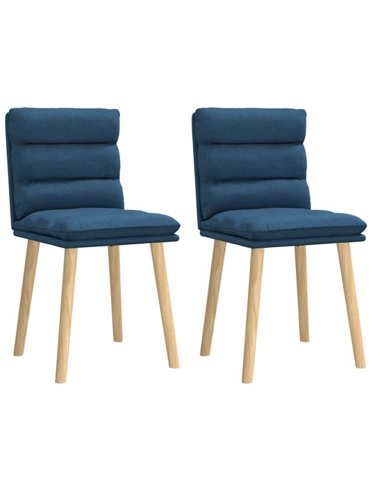 Jídelní židle 2 ks modré textil