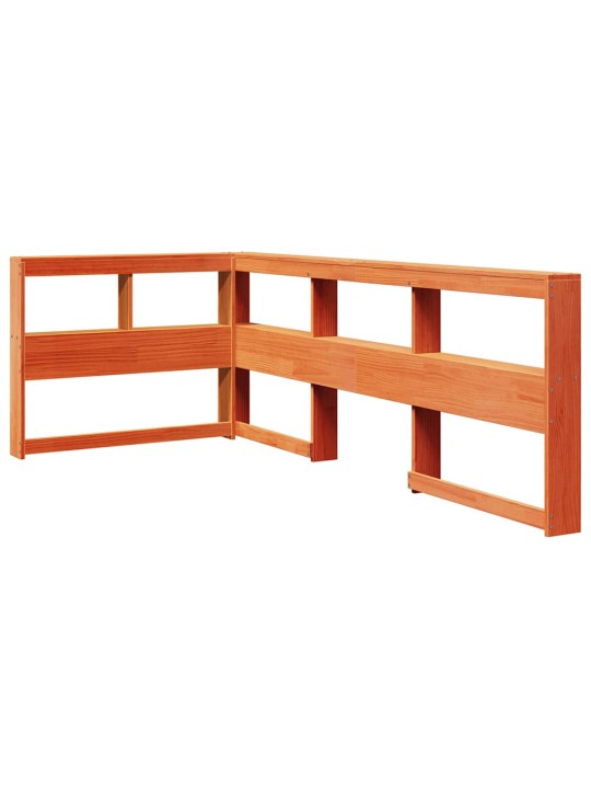 Regálová knihovna ve tvaru l 80 cm masivní borové dřevo