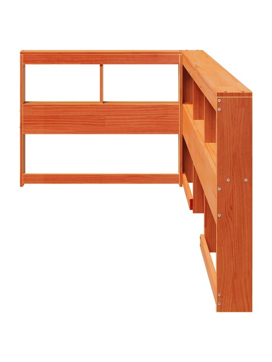 Regálová knihovna ve tvaru l 80 cm masivní borové dřevo