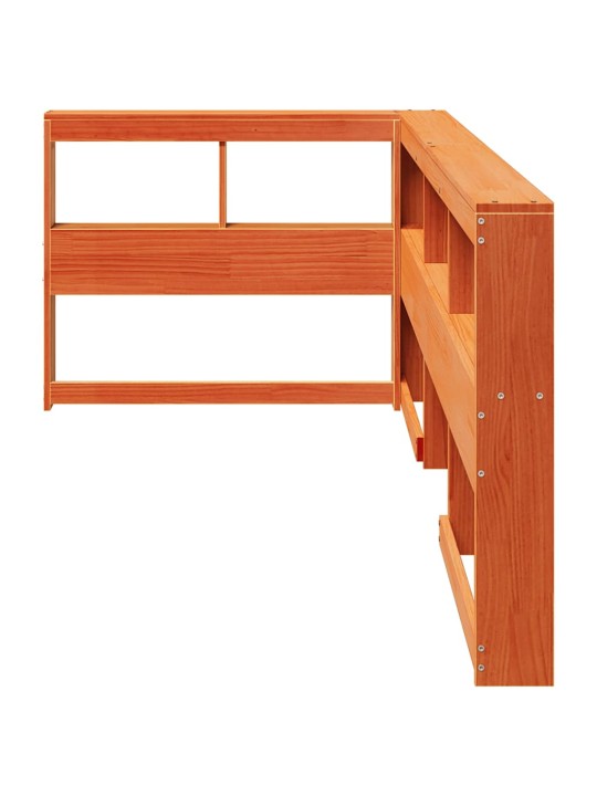 Regálová knihovna ve tvaru l 75 cm masivní borové dřevo