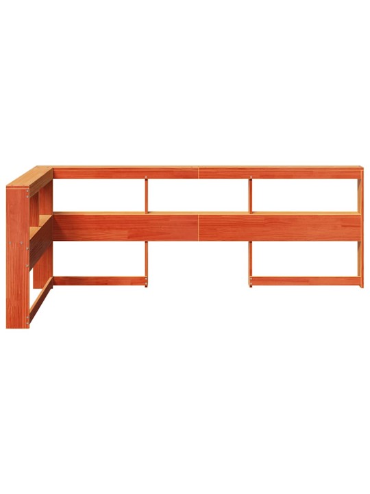 Regálová knihovna ve tvaru l 75 cm masivní borové dřevo