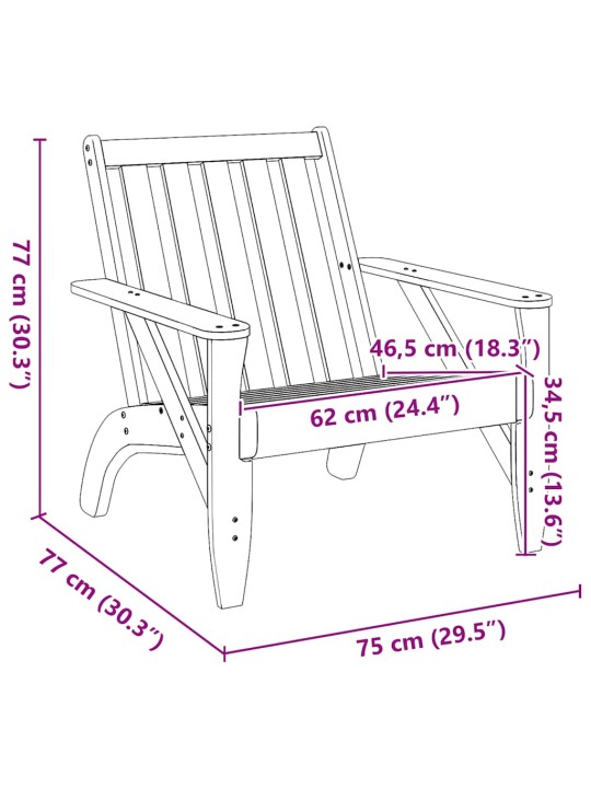 Zahradní židle adirondack 75x77x77 cm impregnovaná borovice