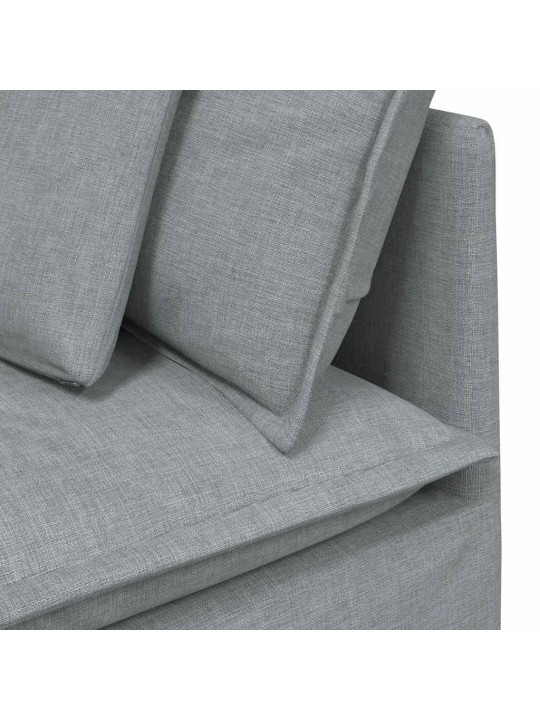 Modulární pohovka s polštáři textil světle šedá