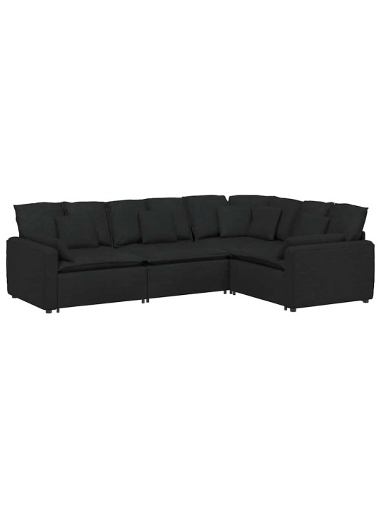 Modulární pohovka s polštáři textil černá