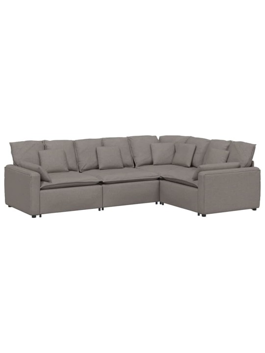 Modulární pohovka s polštáři textil taupe
