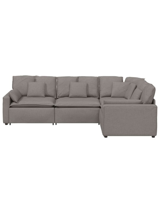 Modulární pohovka s polštáři textil taupe
