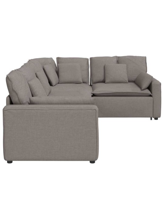 Modulární pohovka s polštáři textil taupe