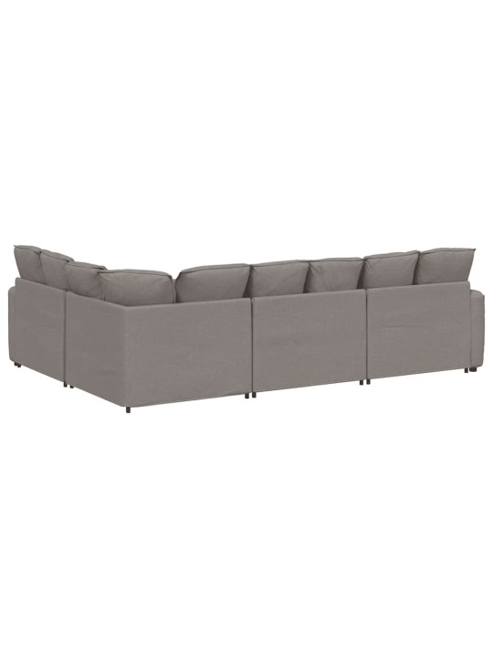 Modulární pohovka s polštáři textil taupe