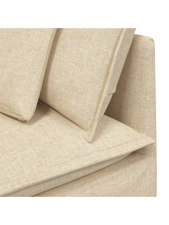 Modulární pohovka s polštáři textil krémová