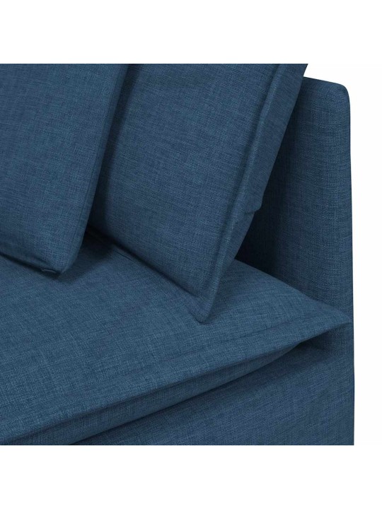 Modulární pohovka s polštáři textil modrá