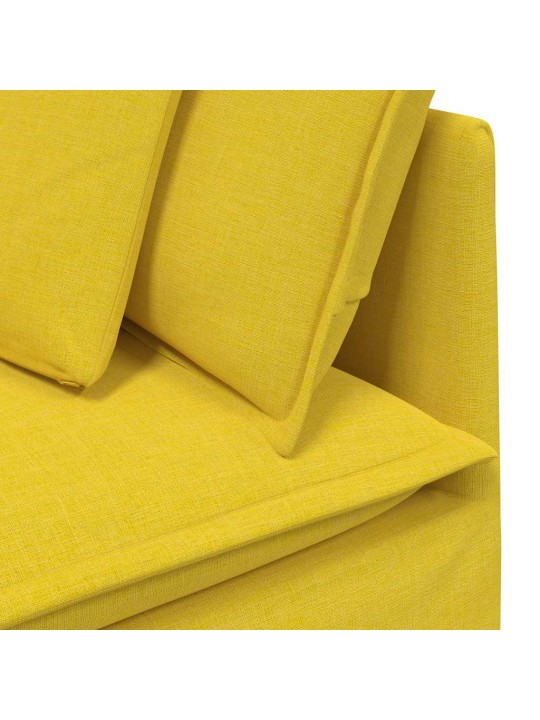 Modulární pohovka s polštáři textil světle žlutá