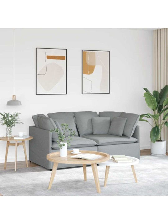 Modulární pohovka s polštáři textil světle šedá