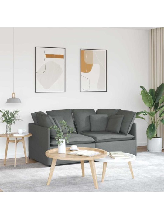 Modulární pohovka s polštáři textil tmavě šedá