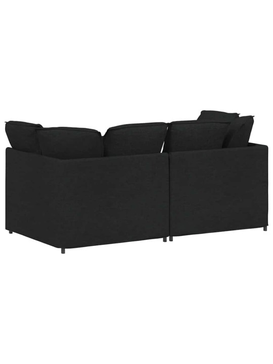 Modulární pohovka s polštáři textil černá