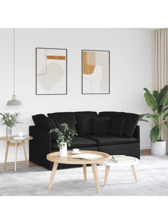 Modulární pohovka s polštáři textil černá