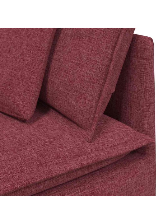 Modulární pohovka s polštáři textil vínově červená