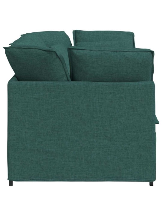 Modulární pohovka s polštáři textil tmavě zelená