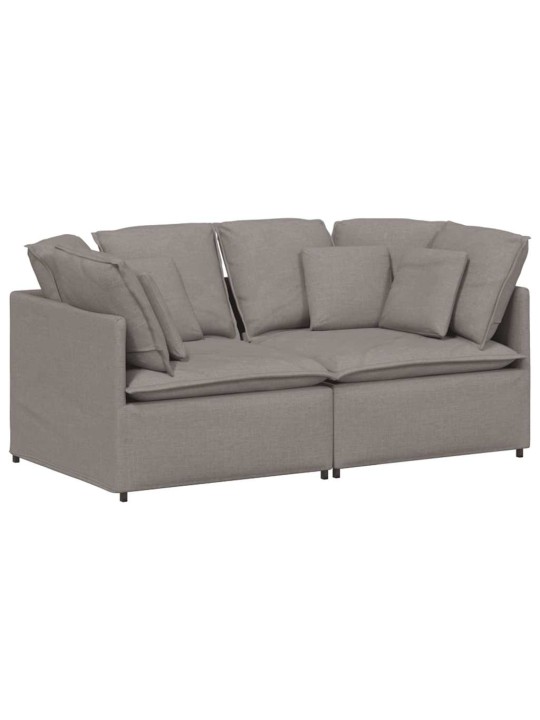 Modulární pohovka s polštáři textil taupe