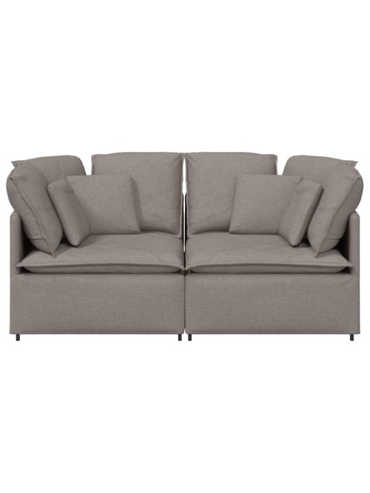 Modulární pohovka s polštáři textil taupe