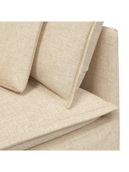Modulární pohovka s polštáři textil krémová