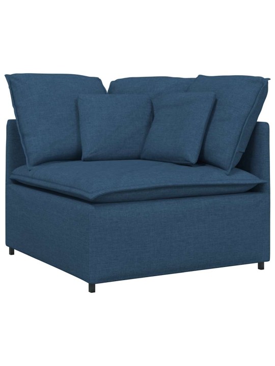 Modulární pohovka s polštáři textil modrá