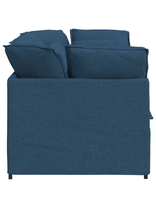 Modulární pohovka s polštáři textil modrá