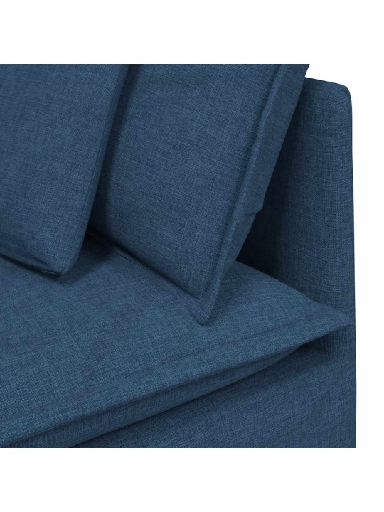 Modulární pohovka s polštáři textil modrá