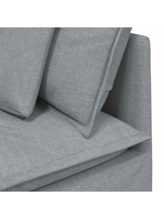 Modulární pohovka s polštáři textil světle šedá