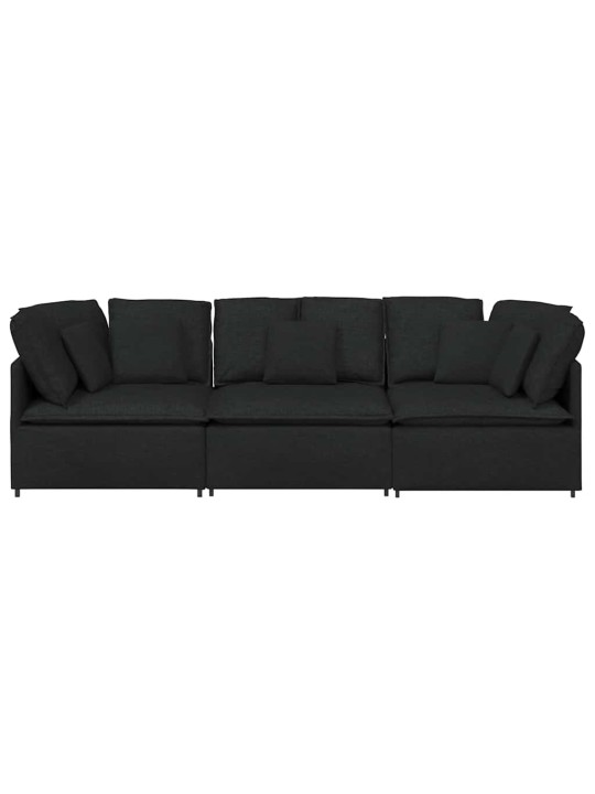 Modulární pohovka s polštáři textil černá