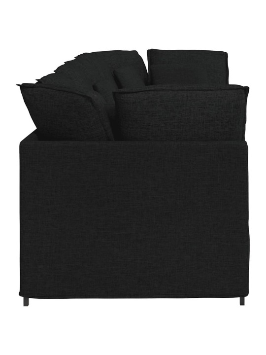 Modulární pohovka s polštáři textil černá