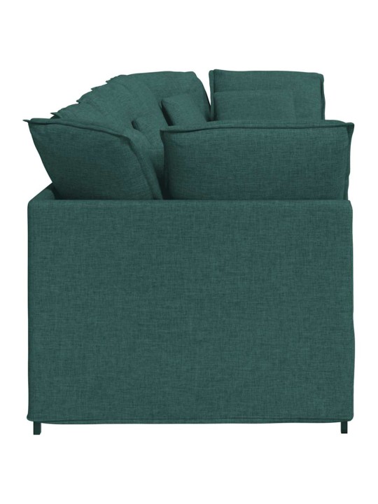 Modulární pohovka s polštáři textil tmavě zelená