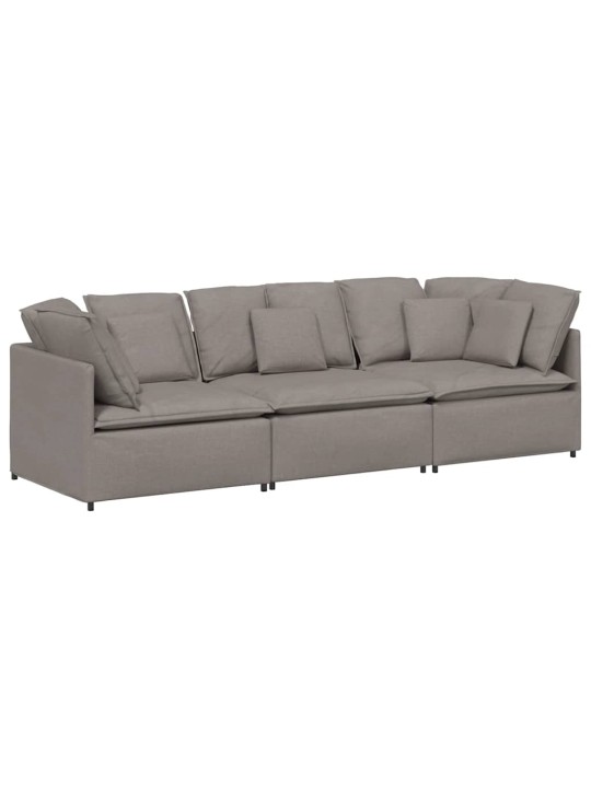 Modulární pohovka s polštáři textil taupe